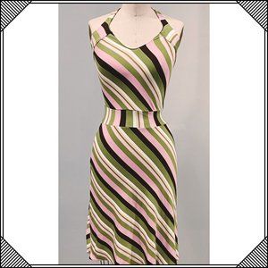 GIGI Diagonal Striped Halter Resort Dress